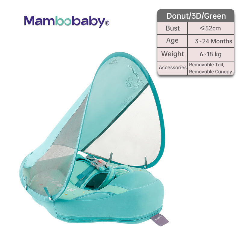 Mambobaby Inflatable Baby Swim Float with Canopy
